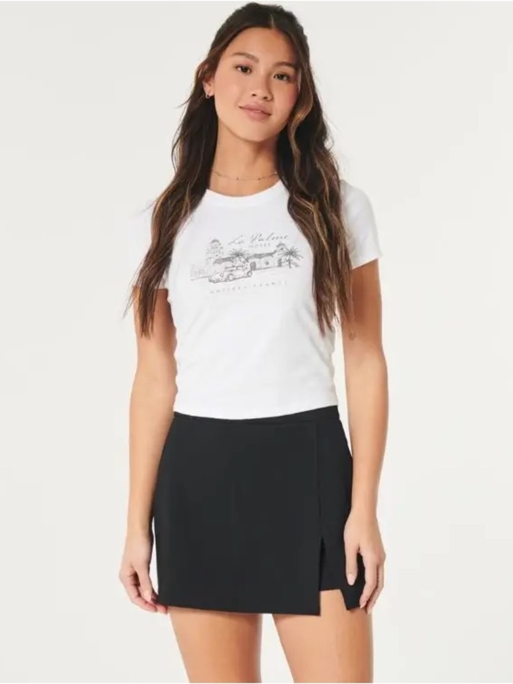 Hollister Black Ultra High-Rise A-Line Skort